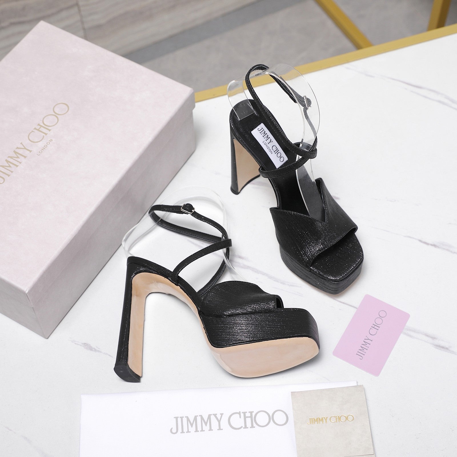 Jimmy Karli Platform Sandals 125mm Black Fabric 397355