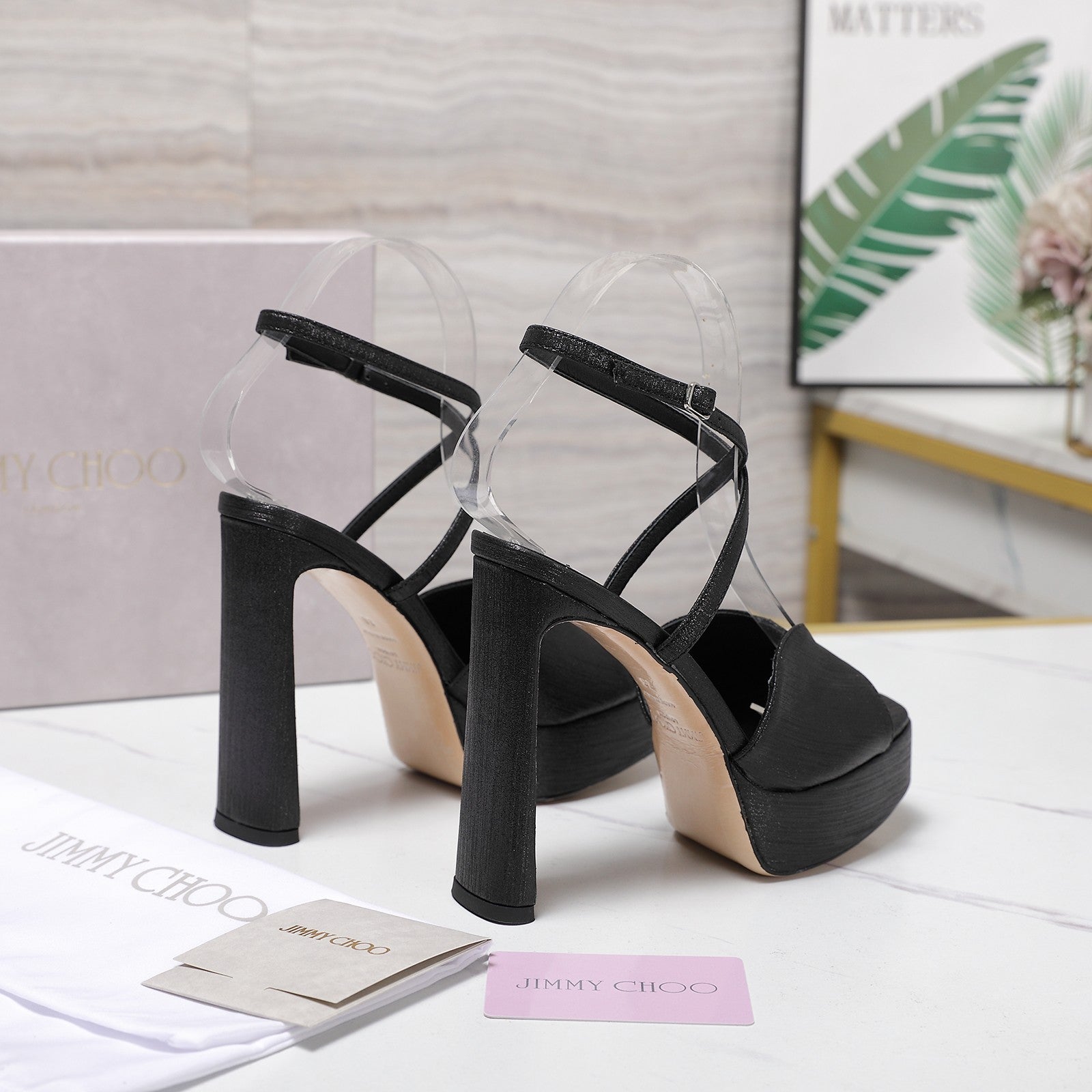 Jimmy Karli Platform Sandals 125mm Black Fabric 397355