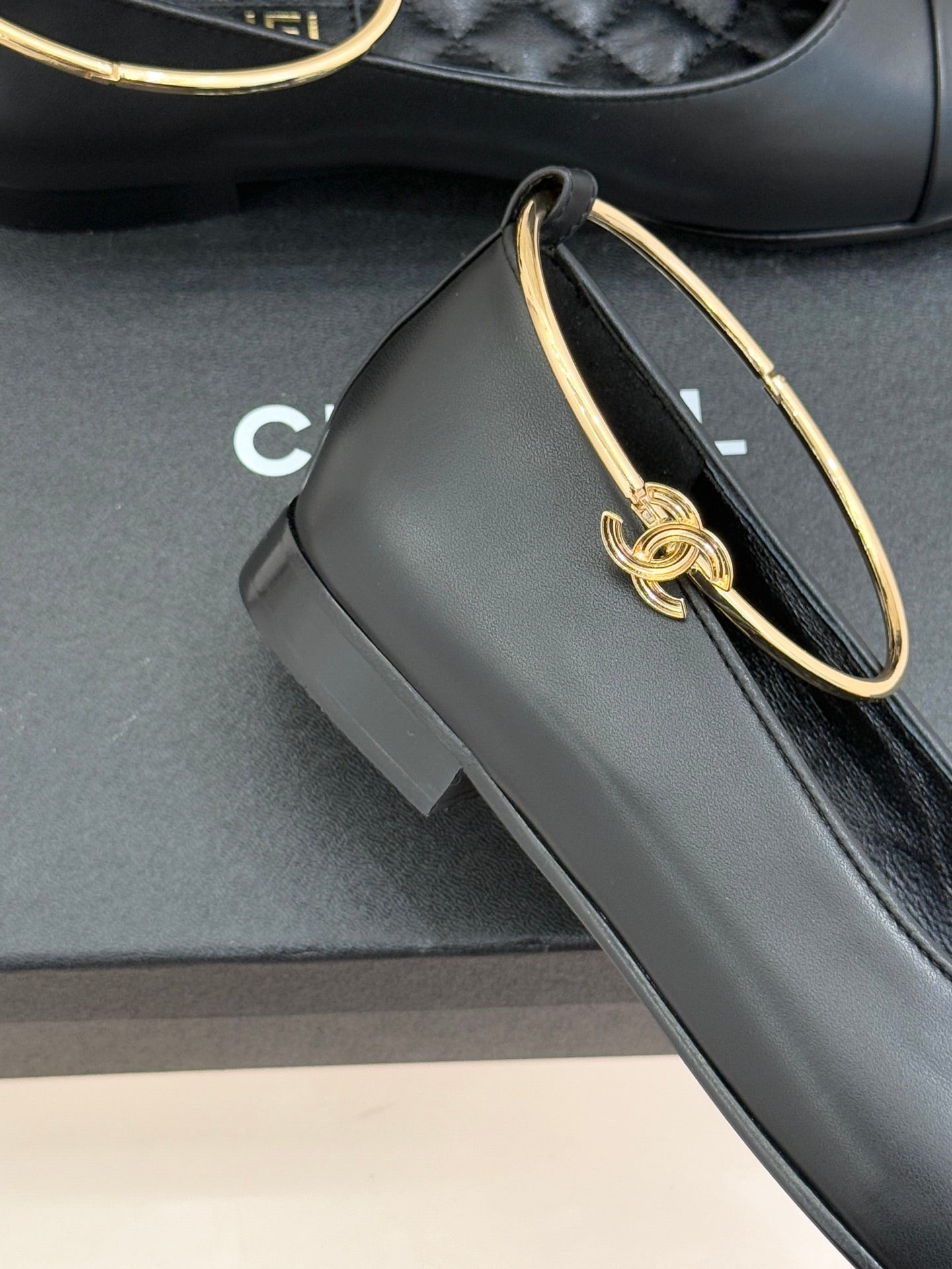 CC 26C Ribbon Double C Camellia Mary Jane Black Lambskin
