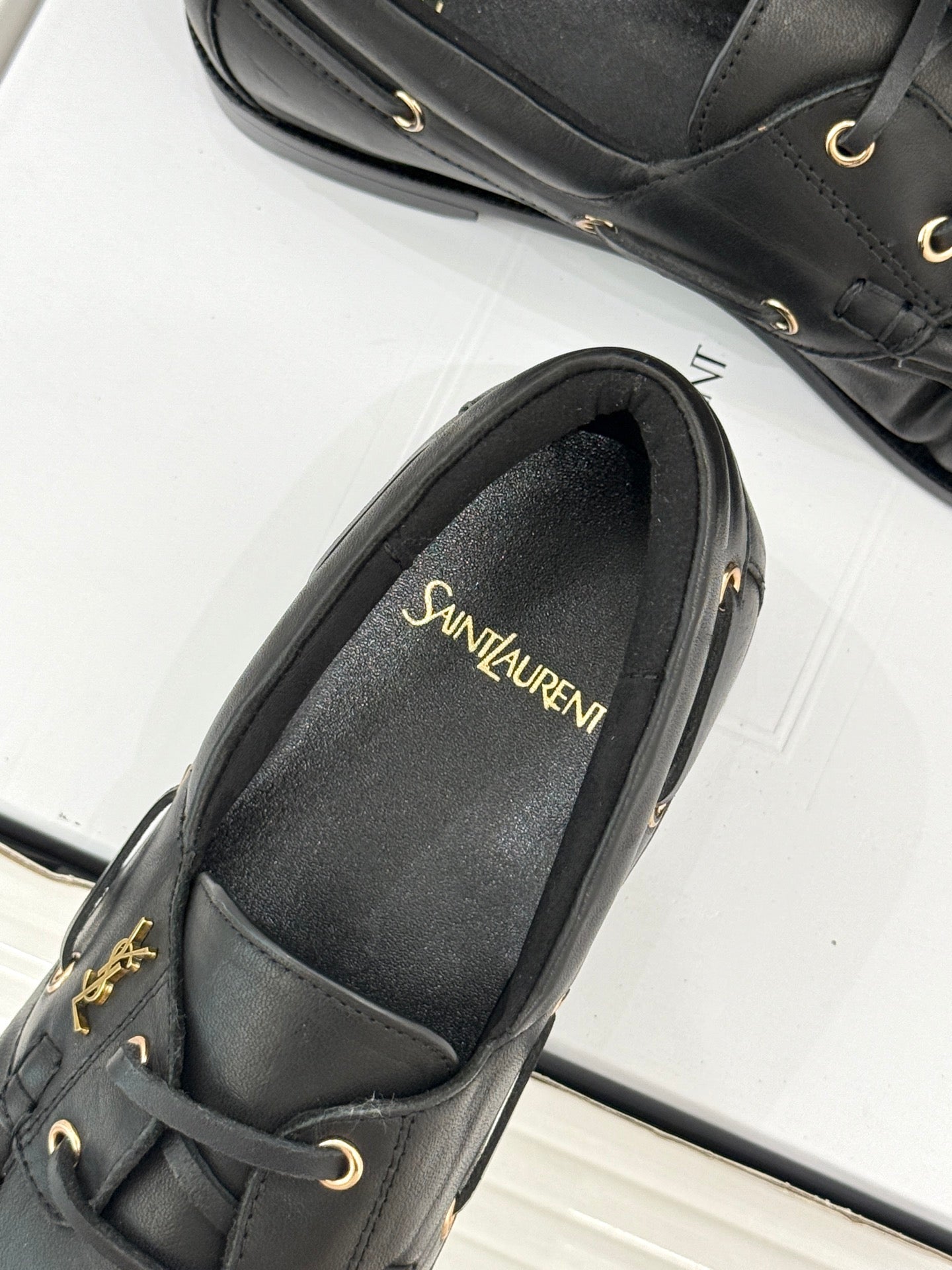 YSL 26s Le Bateau Loafer Black Calfskin 992283