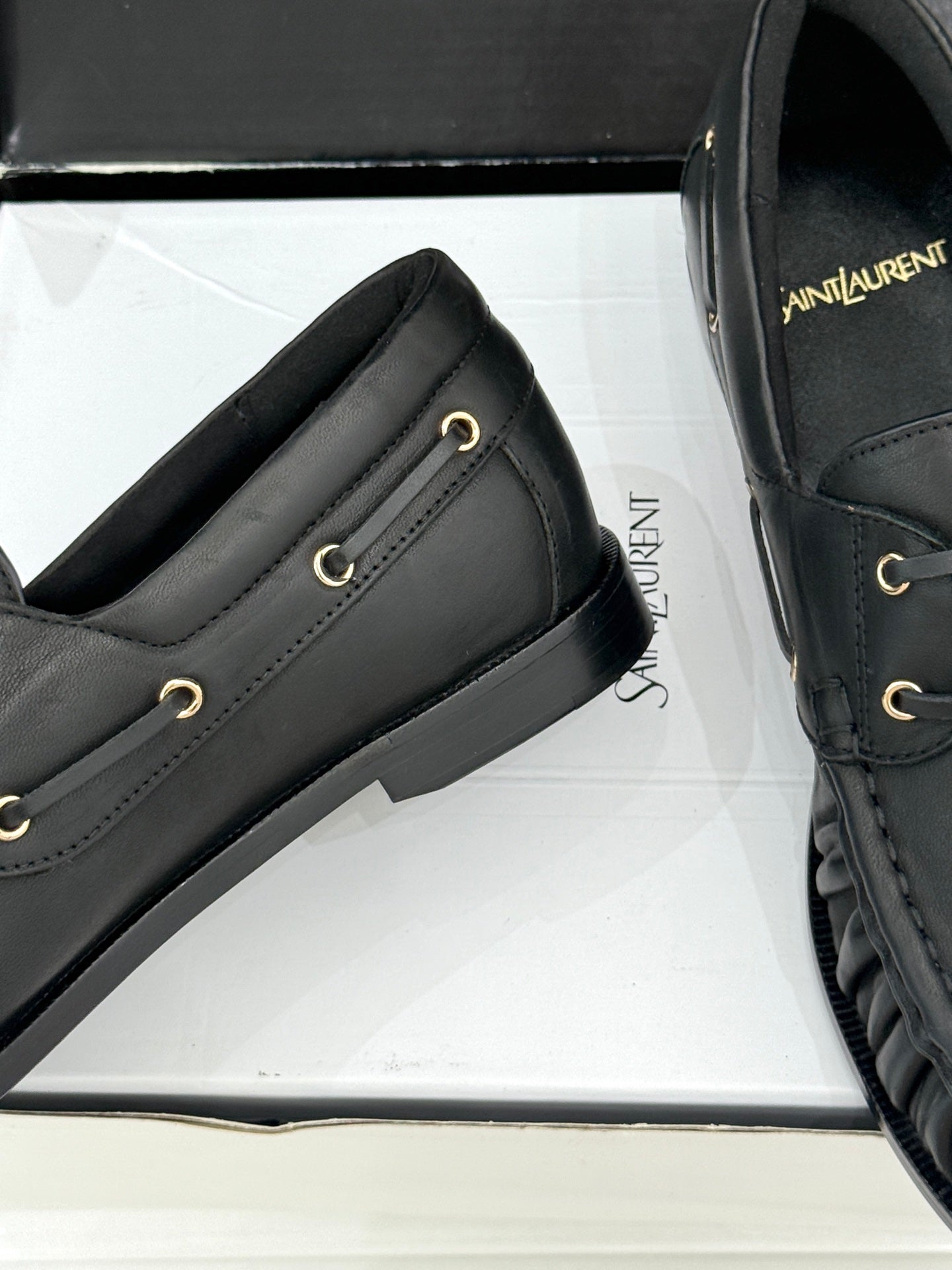YSL 26s Le Bateau Loafer Black Calfskin 992283