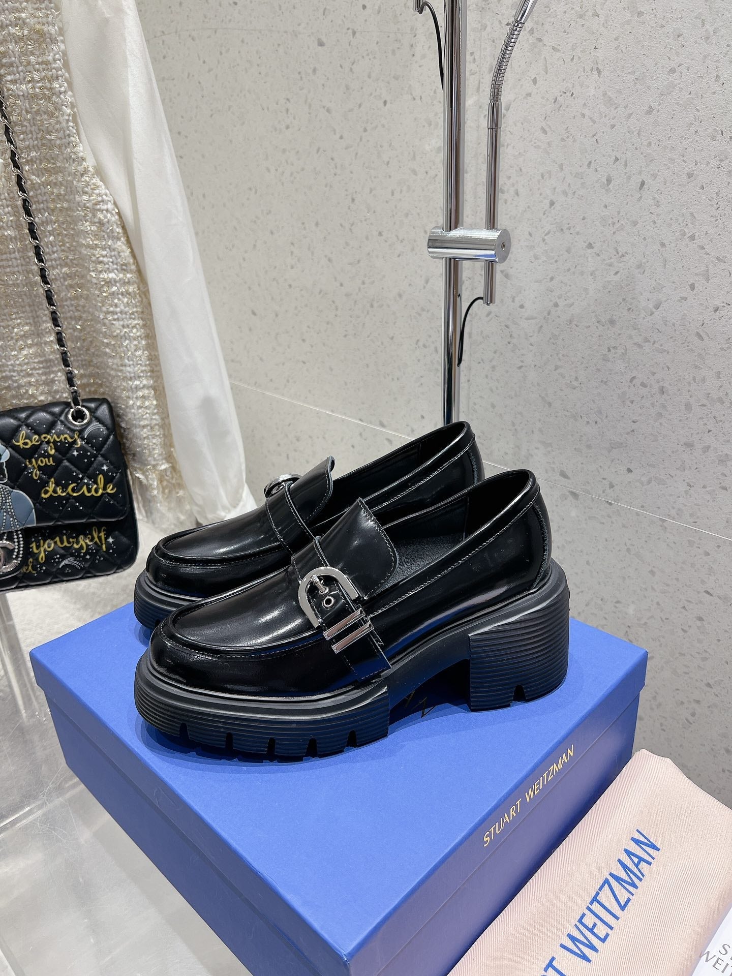 SW  Soho Loafers With Buckle Black Patent Leather 554366