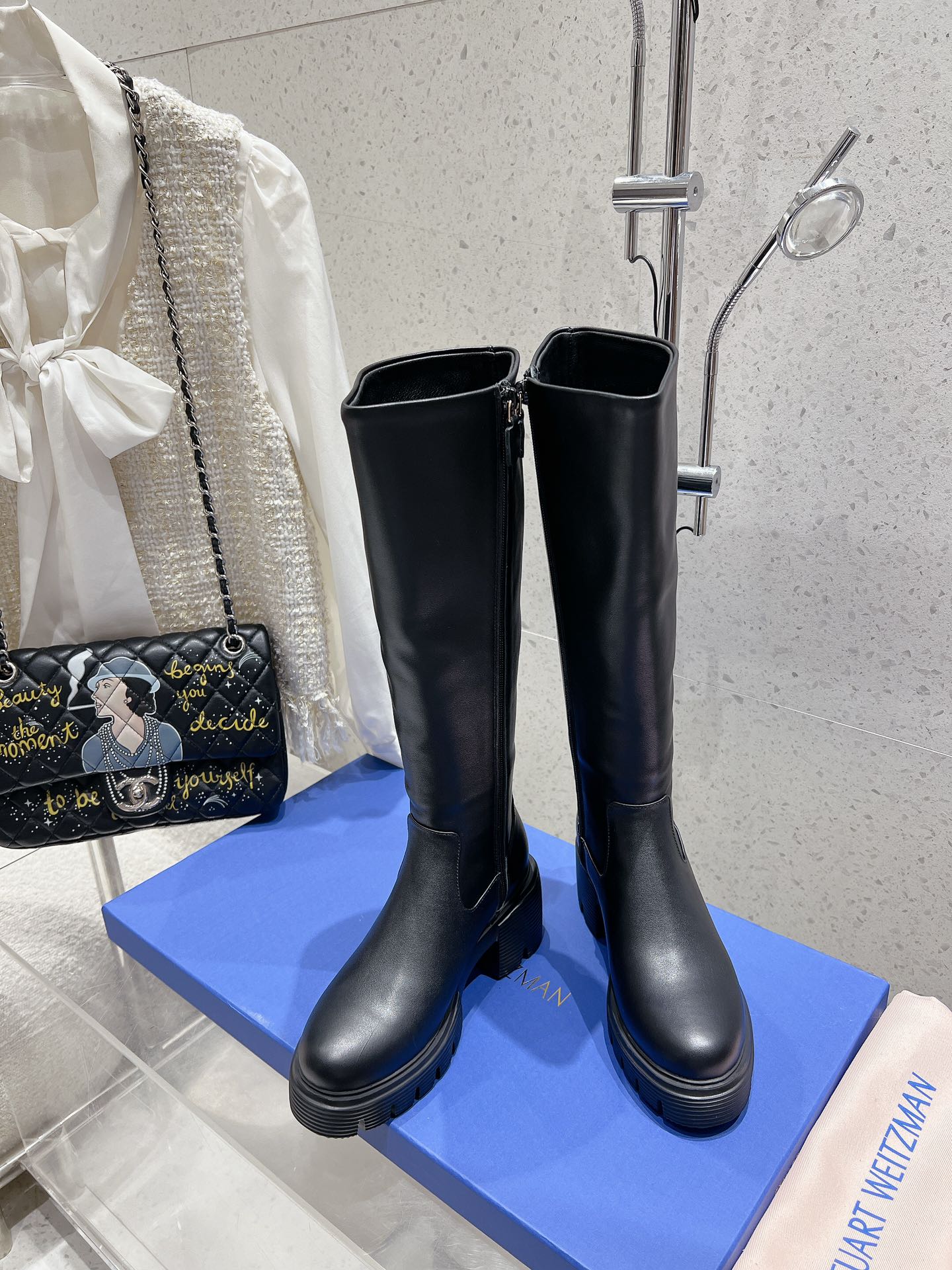 SW  5050 Ultralift Boot Black Lambskin 554351