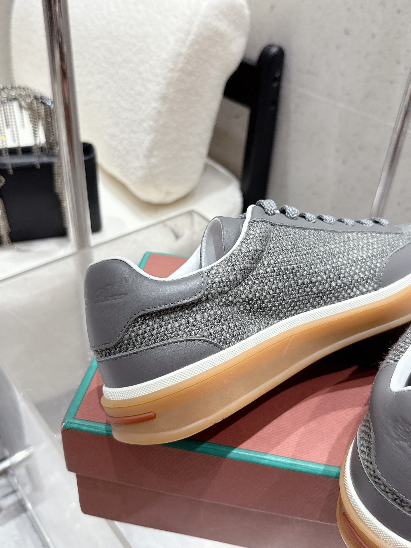 LP Tennis Walk Sneaker Dark Grey Cowhide Cotton 513540