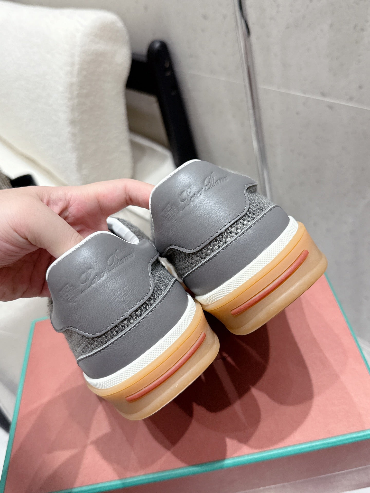 LP Tennis Walk Sneaker Dark Grey Cowhide Cotton 513540