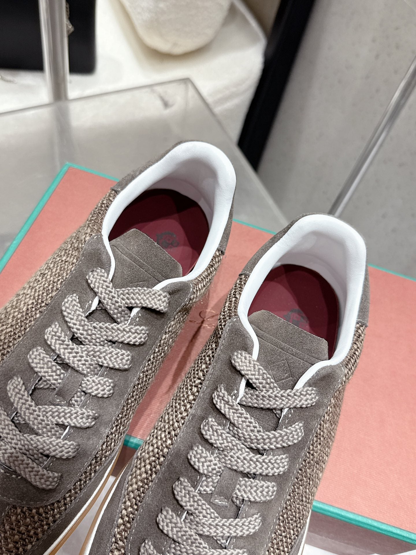 LP Tennis Walk Sneaker Muted Brown - Gray Suede Cotton 513542