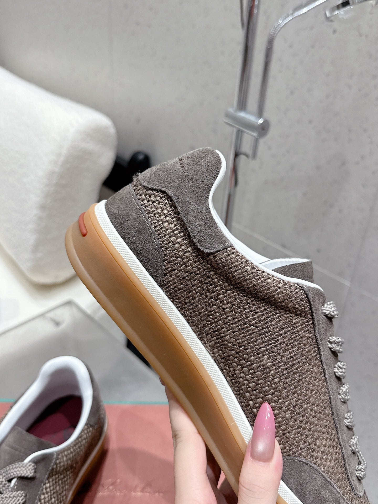 LP Tennis Walk Sneaker Muted Brown - Gray Suede Cotton 513542