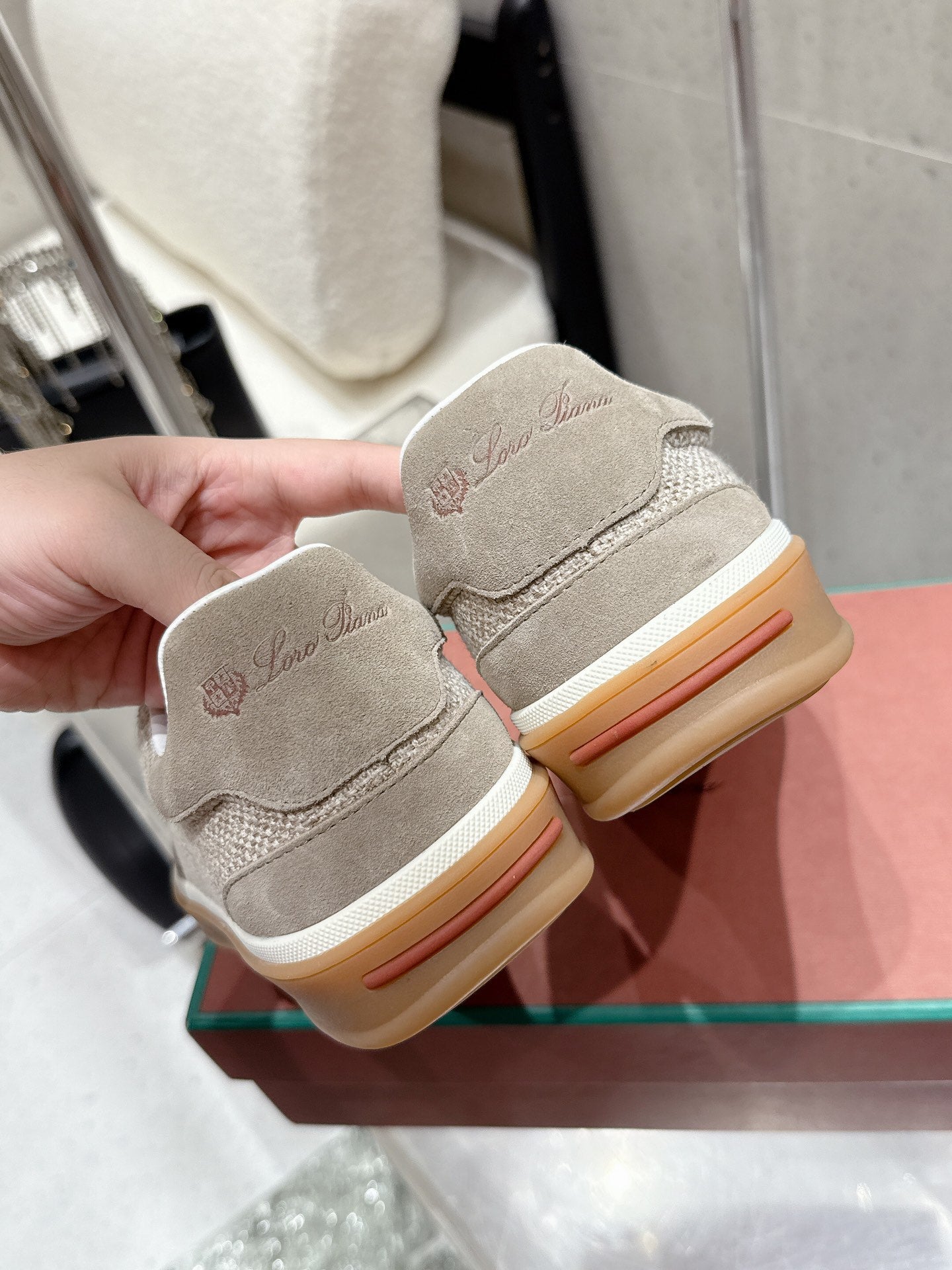 LP Tennis Walk Sneaker Light Grey Suede Cotton 513543