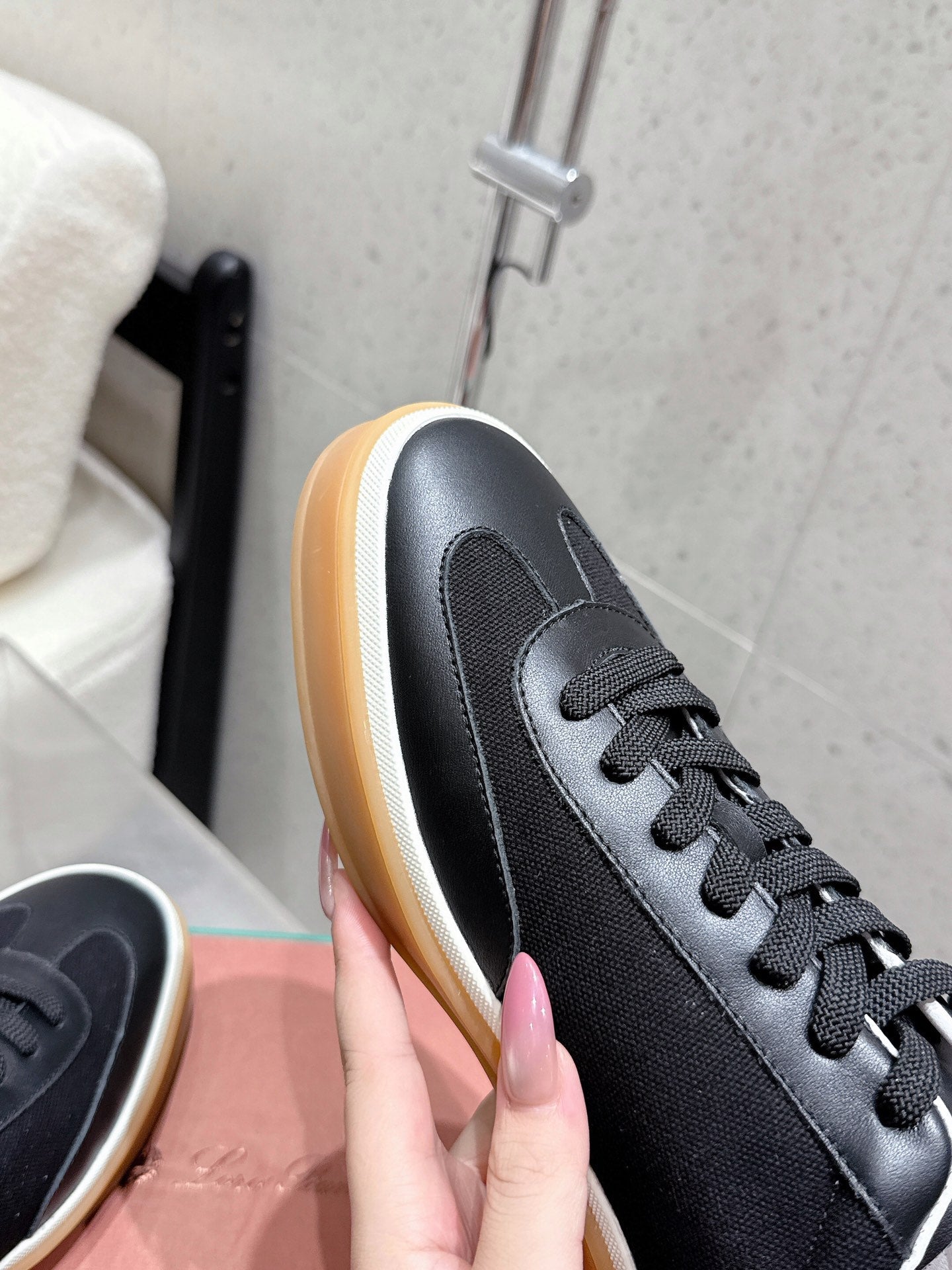 LP Tennis Walk Sneaker Full Black Cowhide Canvas 513545