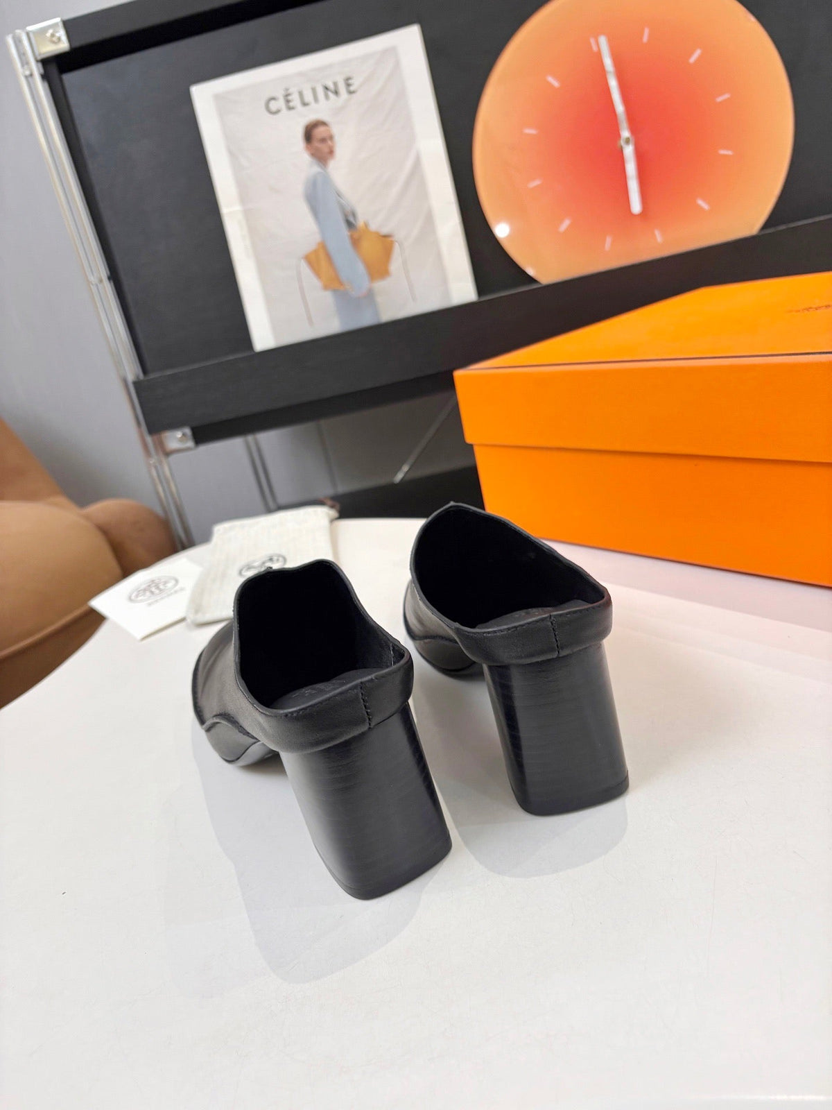 HM 26s Destin Mules 7cm Black Leather 146298