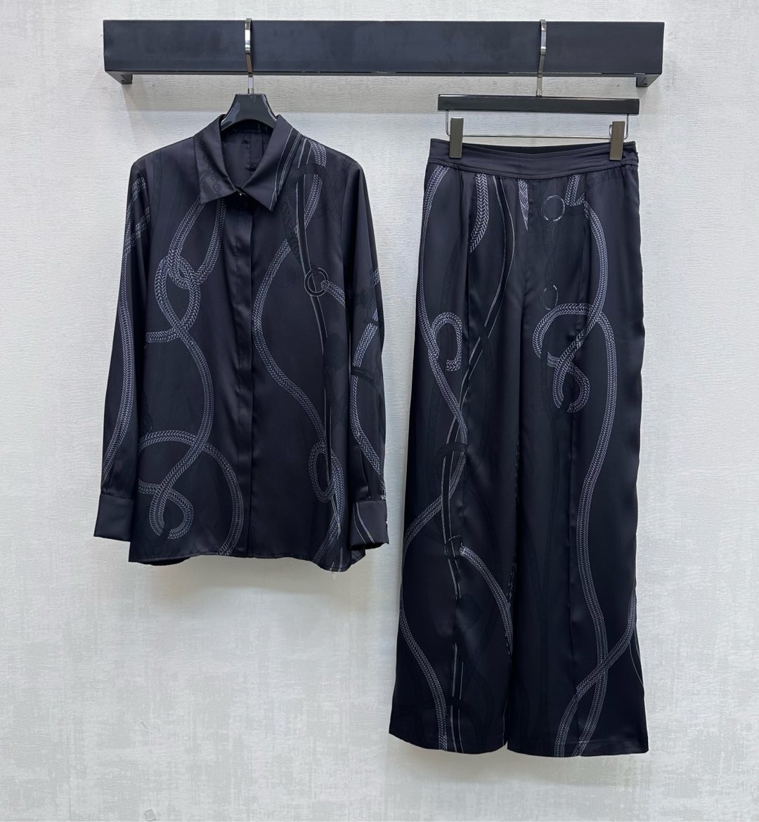HM SS26 Palefroi Remix Long-Sleeve Shirt Black Mulberry Silk 351818