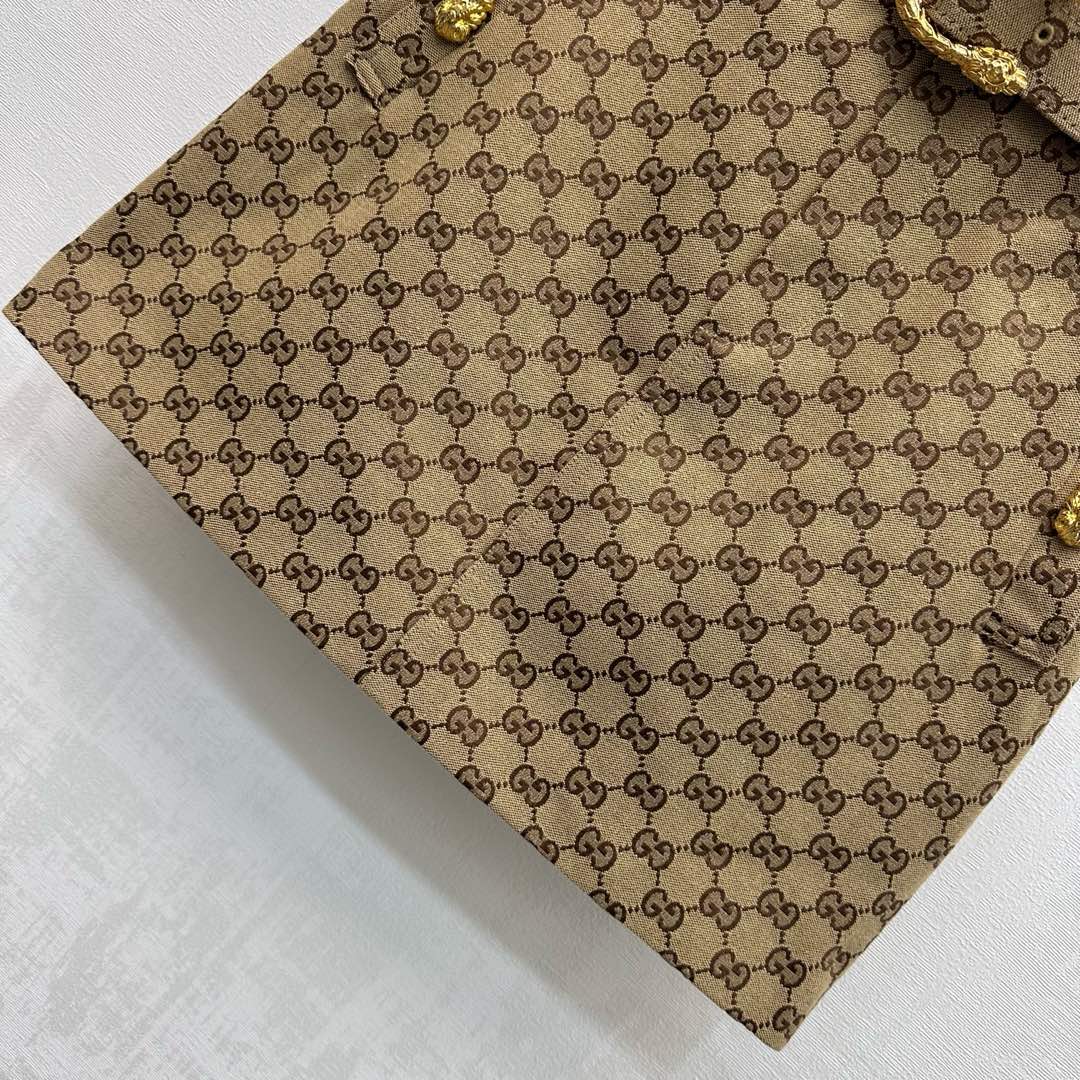 GG Skirt Horsebit Belt Beige Monogram Canvas Jacquard 349809