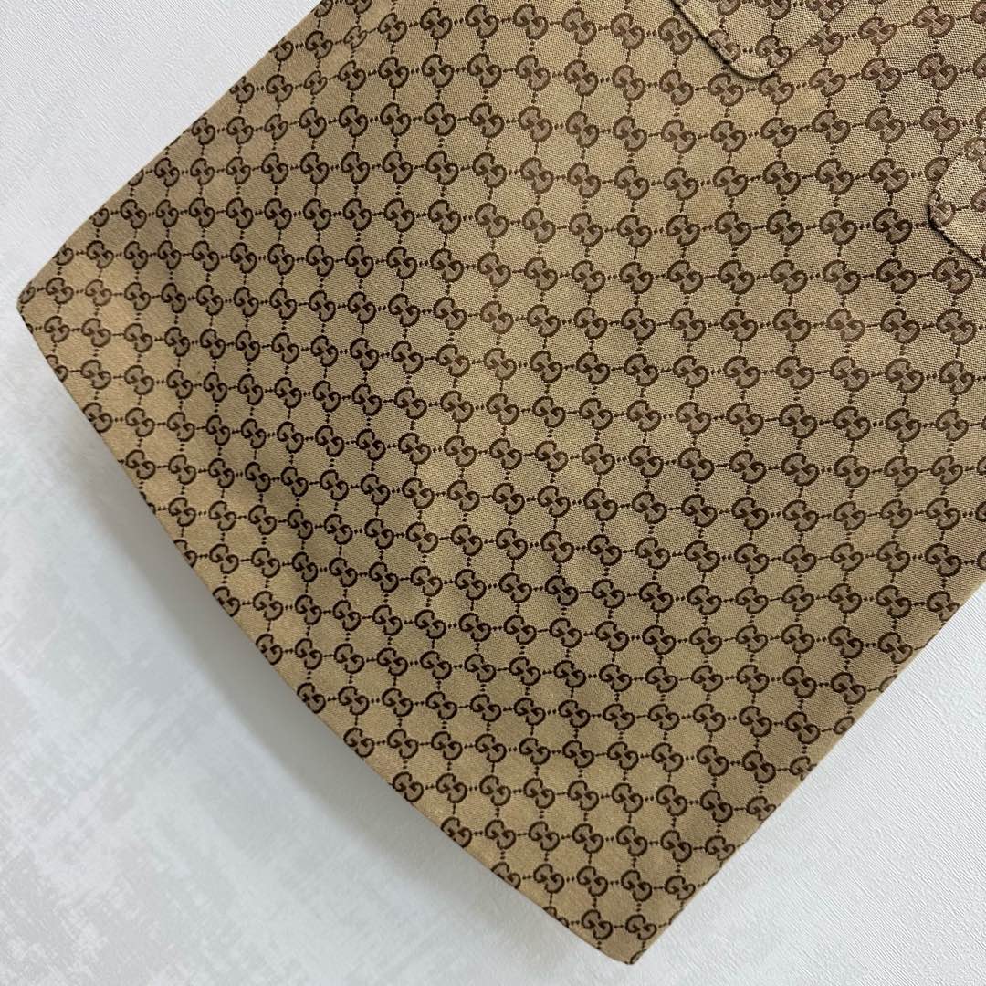 GG Skirt A-line Horsebit Belt Beige Monogram Canvas Jacquard 349815