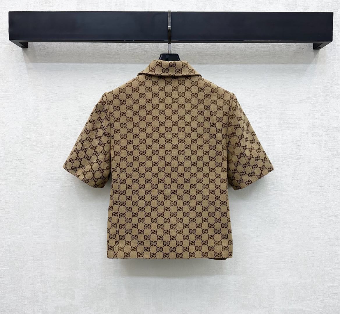 GG Jacket Horsebit Beige Monogram Canvas Jacquard 349816
