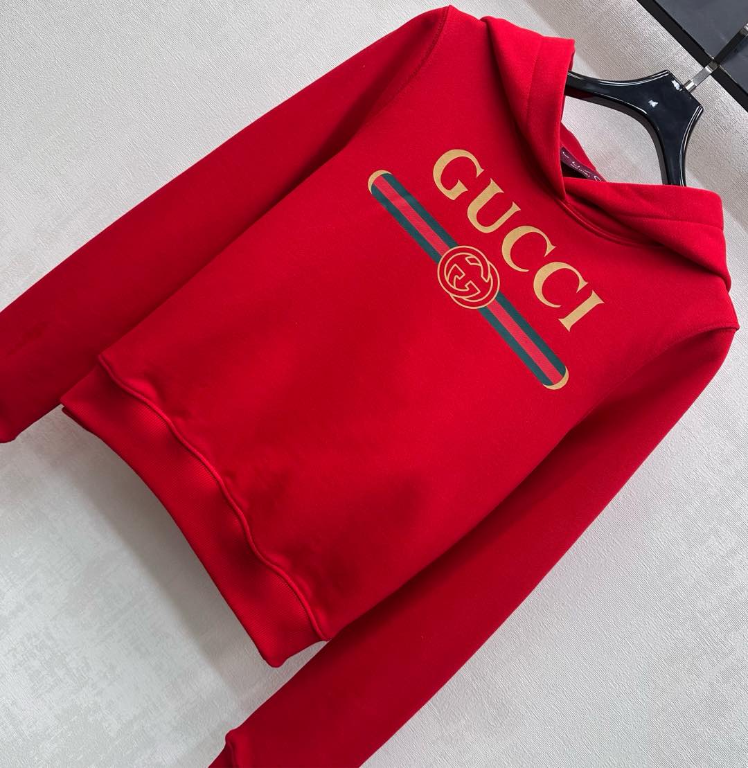 GG SS26 Sweat Shirt Print Red Cotton 350273
