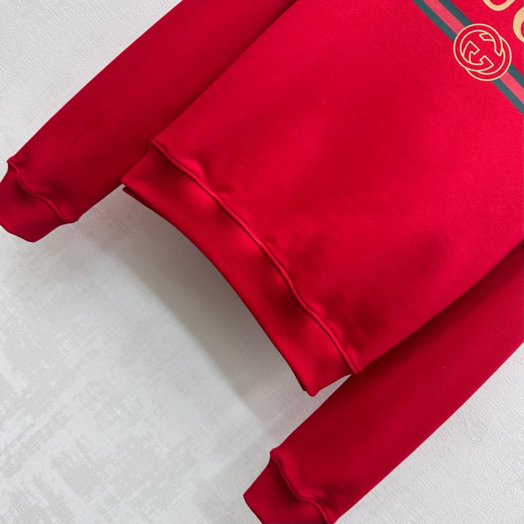 GG SS26 Sweat Shirt Print Red Cotton 350273