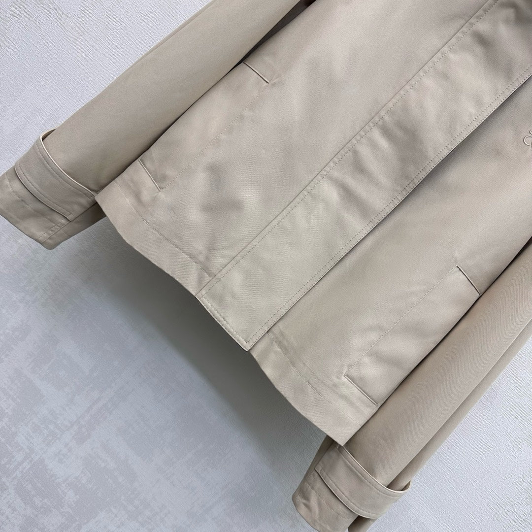 Loewe Stand-collar  Windbreaker Beige Cotton Polyester 350380