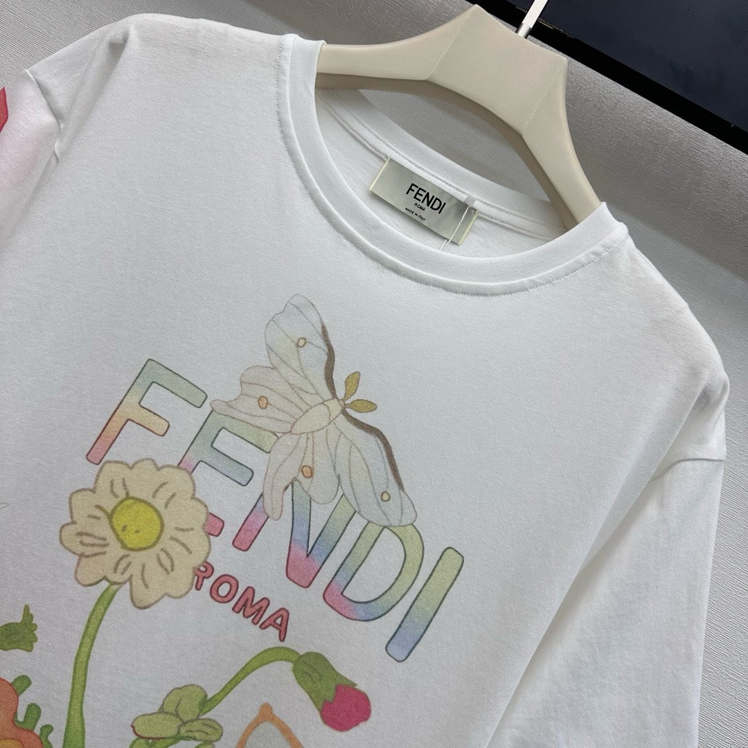 Fendi Future T-Shirt White Multicolour Cotton Jersey 350408