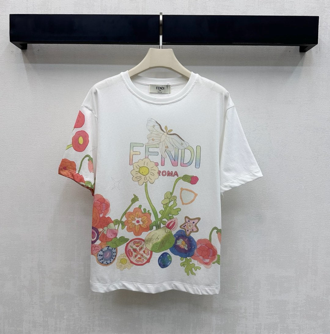 Fendi Future T-Shirt White Multicolour Cotton Jersey 350408