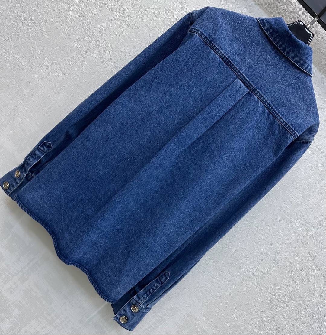 CC 26S  Loose-fit Denim Jacket Indigo Blue Cotton Denim 350421