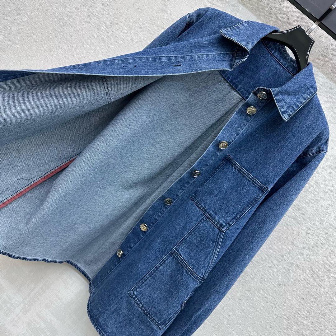 CC 26S  Loose-fit Denim Jacket Indigo Blue Cotton Denim 350421