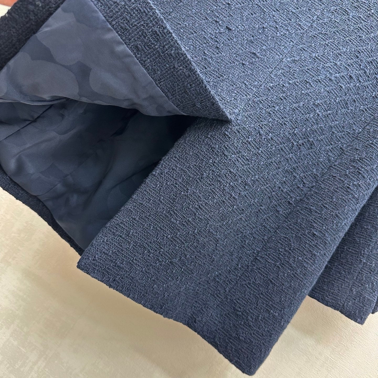 CC Double-breasted Wool Coat Navy Blue Cotton 350263