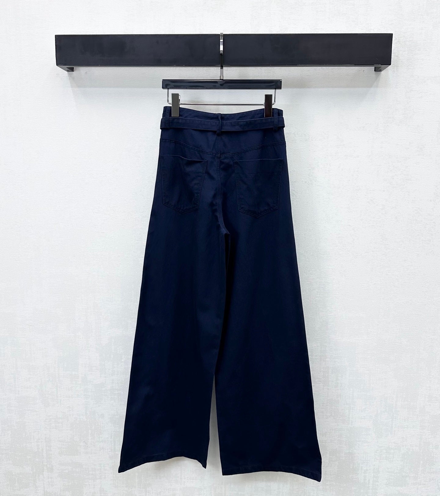 CC Wide-Leg Trousers Navy Blue Cotton Lyocell 350200