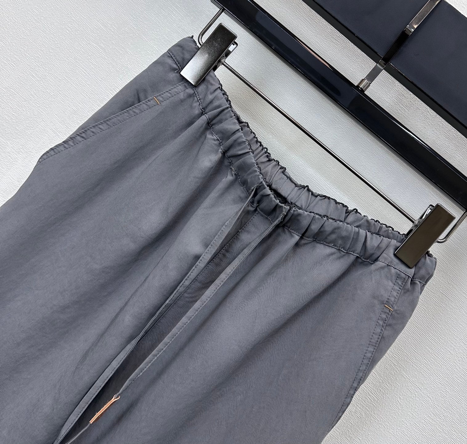 Loewe Drawstring Wide-Leg Pants Dark Grey Lyocell 350226
