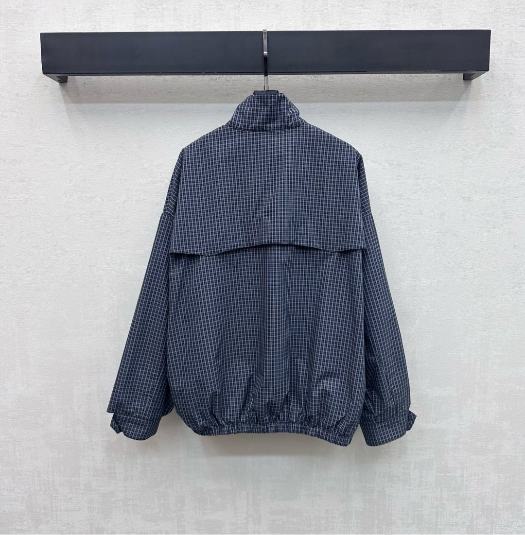 Miu Blouson Jacket Navy Blue Polyester Blend 349768
