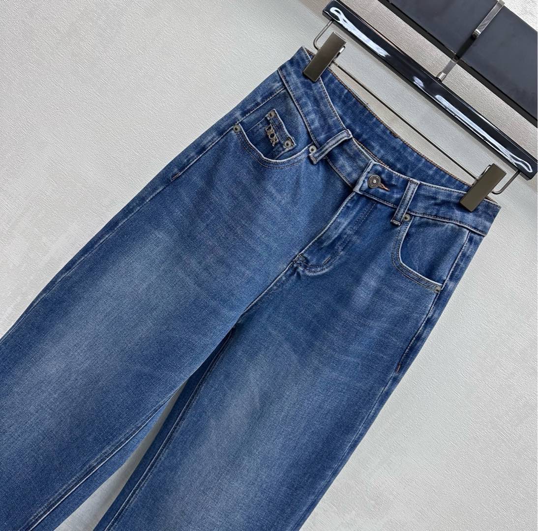 CD Straight-Leg Jeans Blue Cotton Polyester 351738
