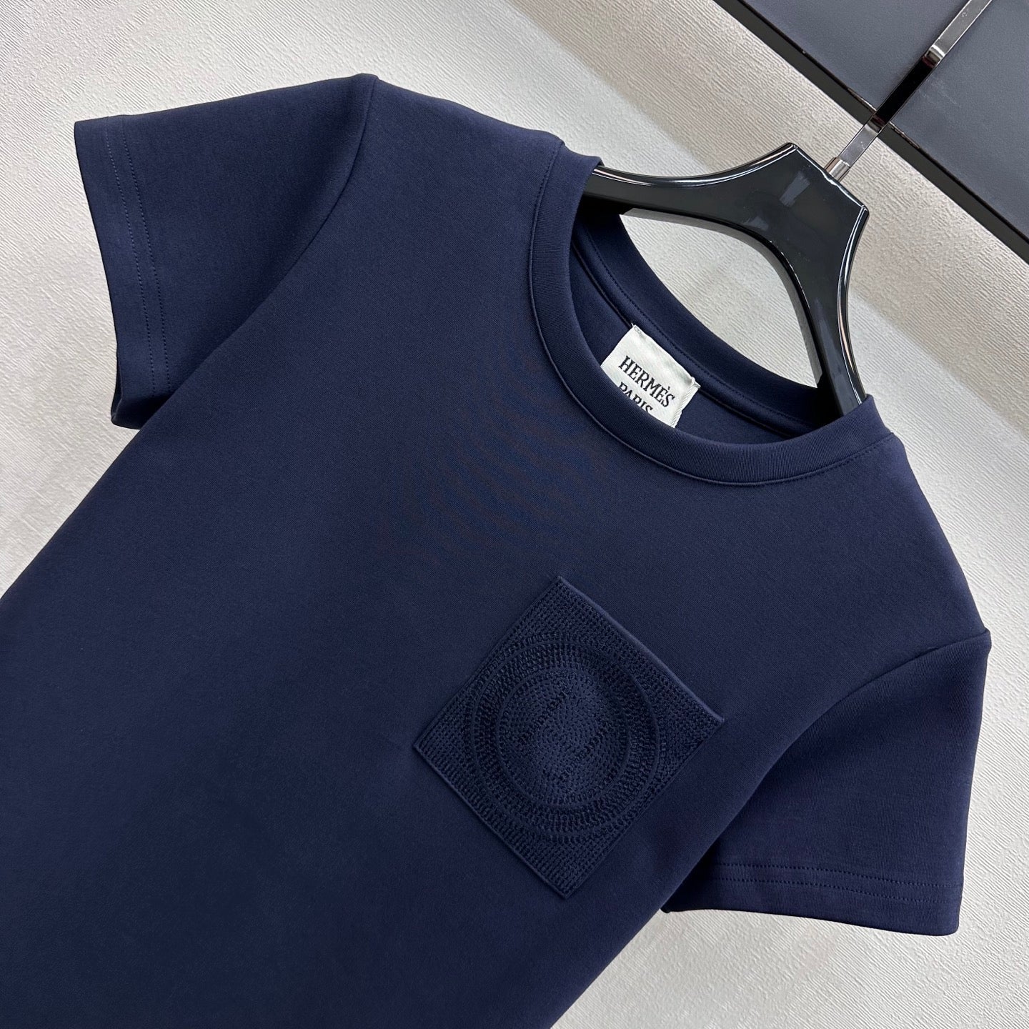 HM 26s Embroidered Pocket T-Shirt Dark Blue Cotton 378823