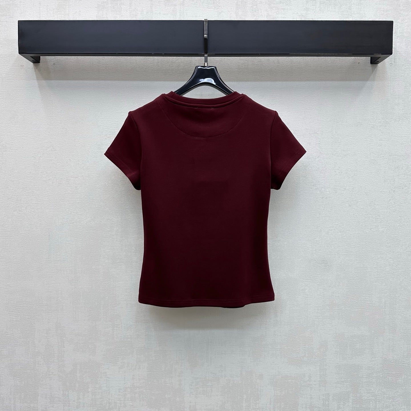 HM 26s Embroidered Pocket T-Shirt Burgundy Cotton 378820