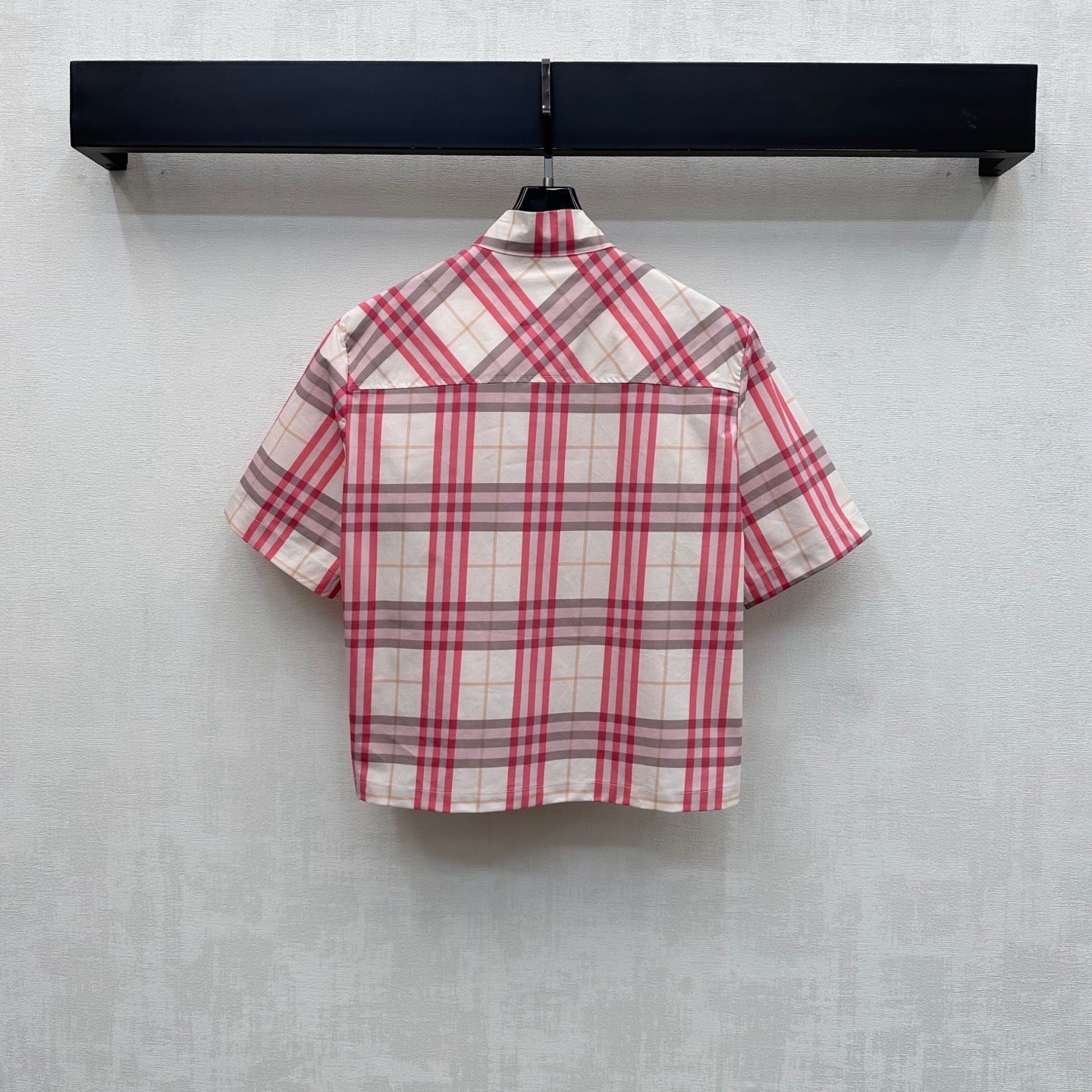 Burberry Checked Shirt Short Set Pink Ivory Polyester