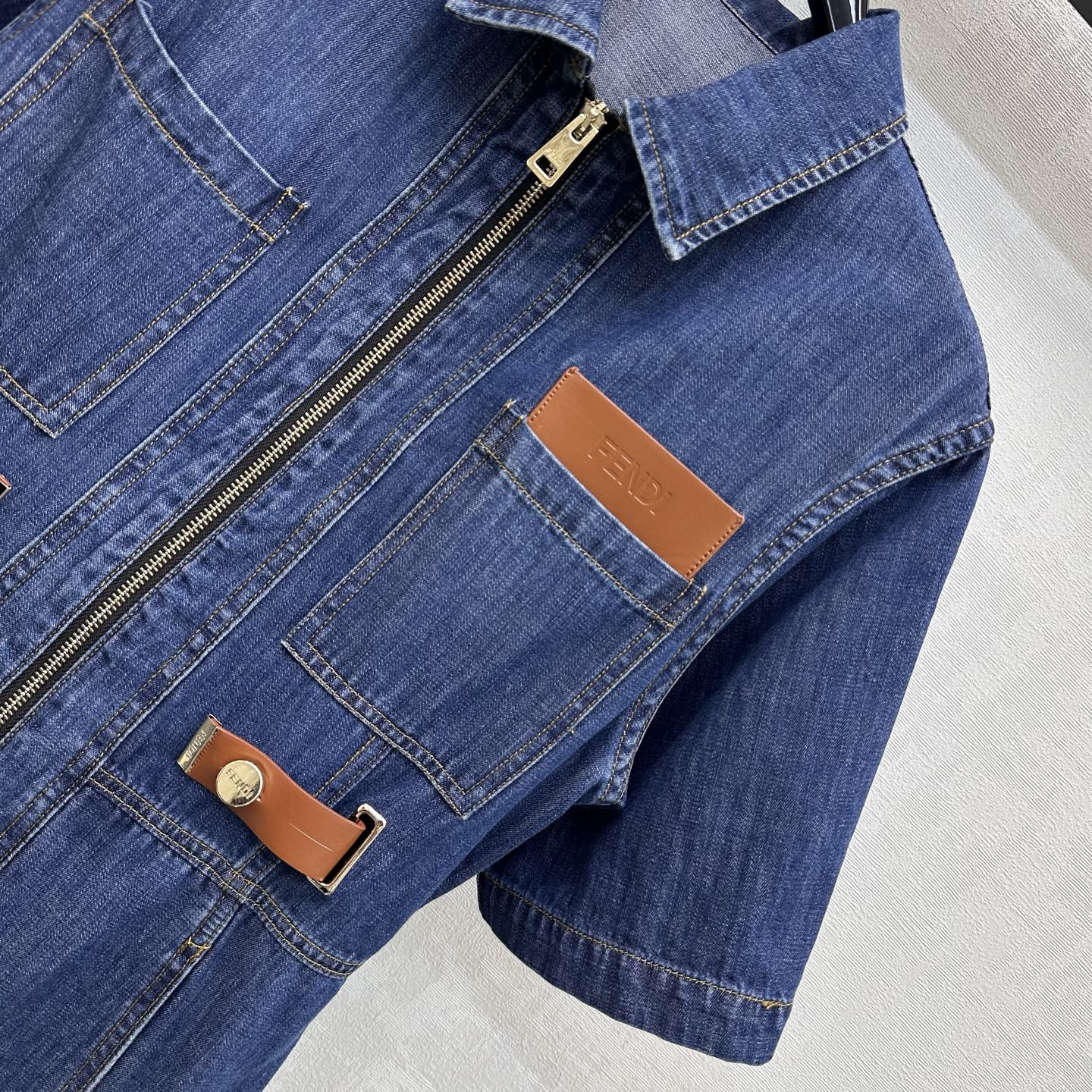 Fendi 26s Dress Navy Blue Denim 378797
