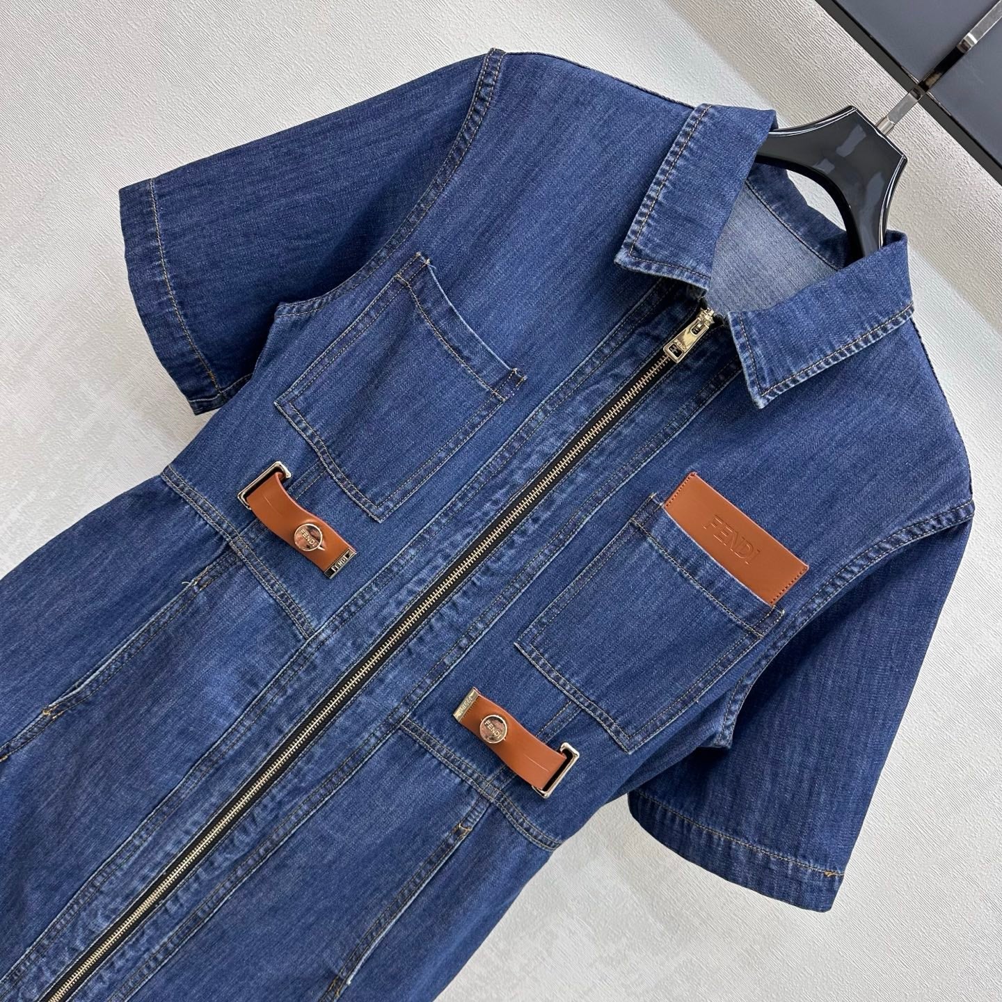 Fendi 26s Dress Navy Blue Denim 378797