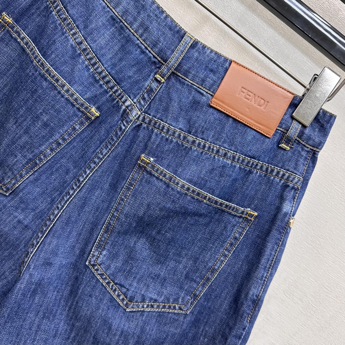 Fendi 26s Short Navy Blue Denim 378793