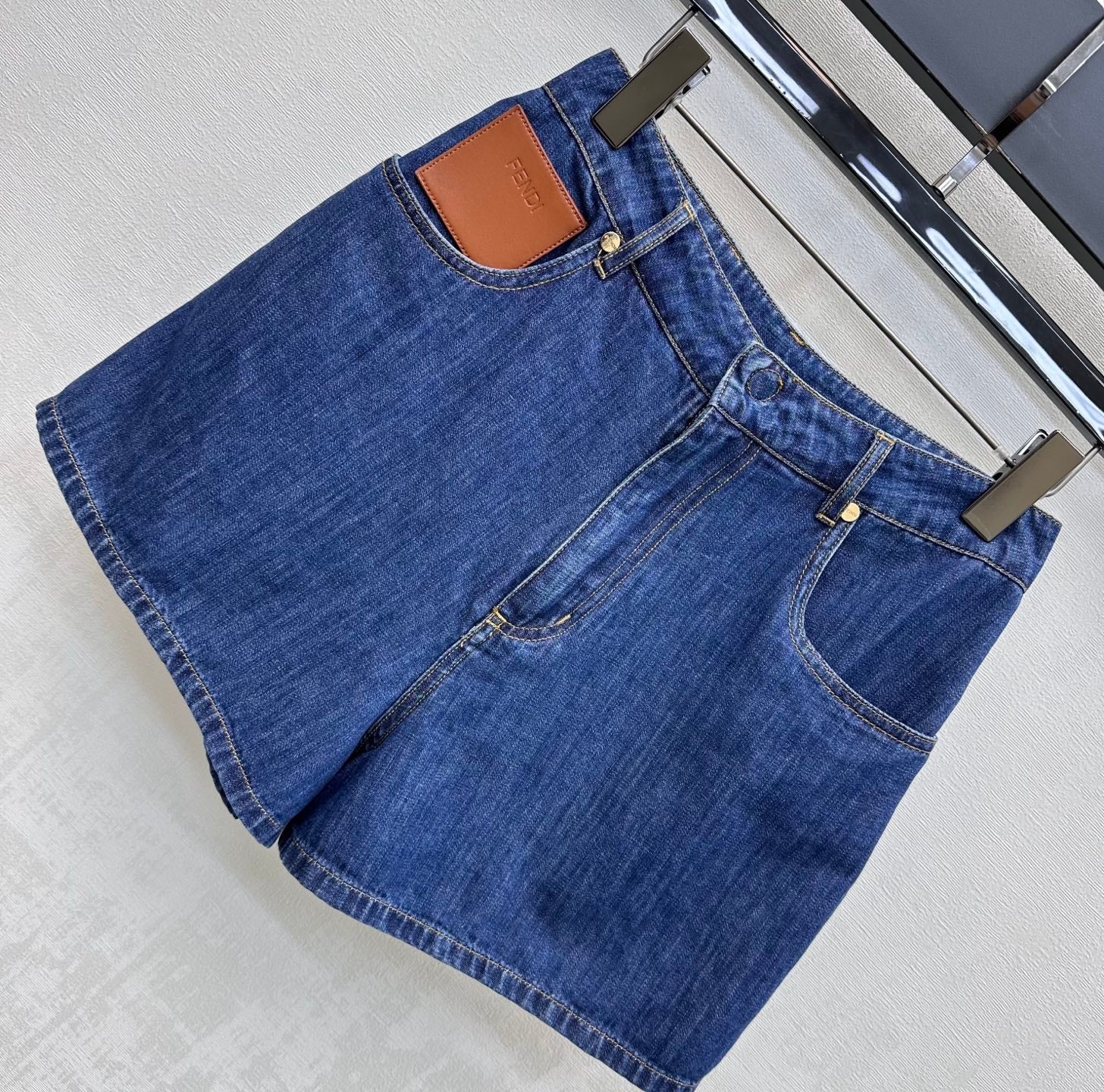 Fendi 26s Short Navy Blue Denim 378793