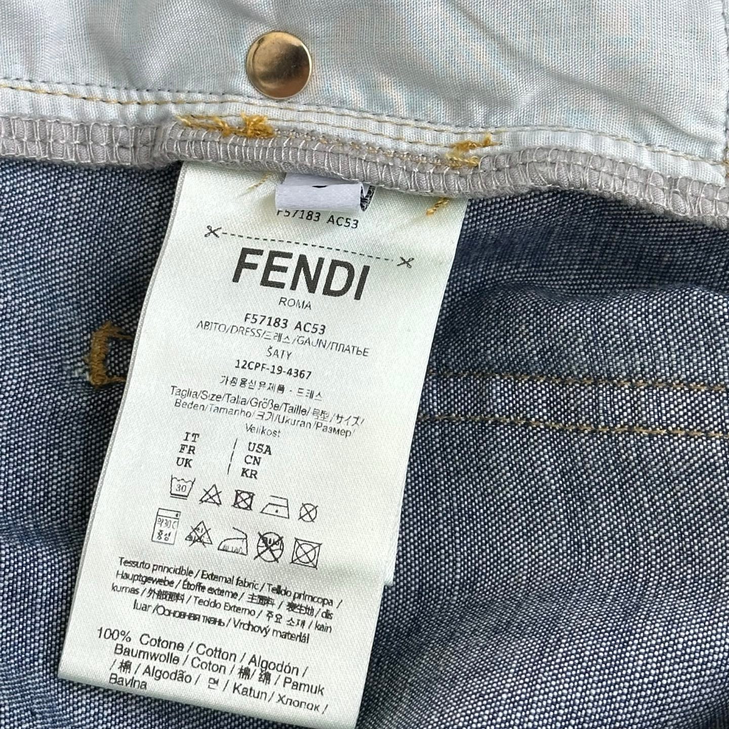 Fendi 26s Straight Leg Trousers Navy Blue Denim 378785