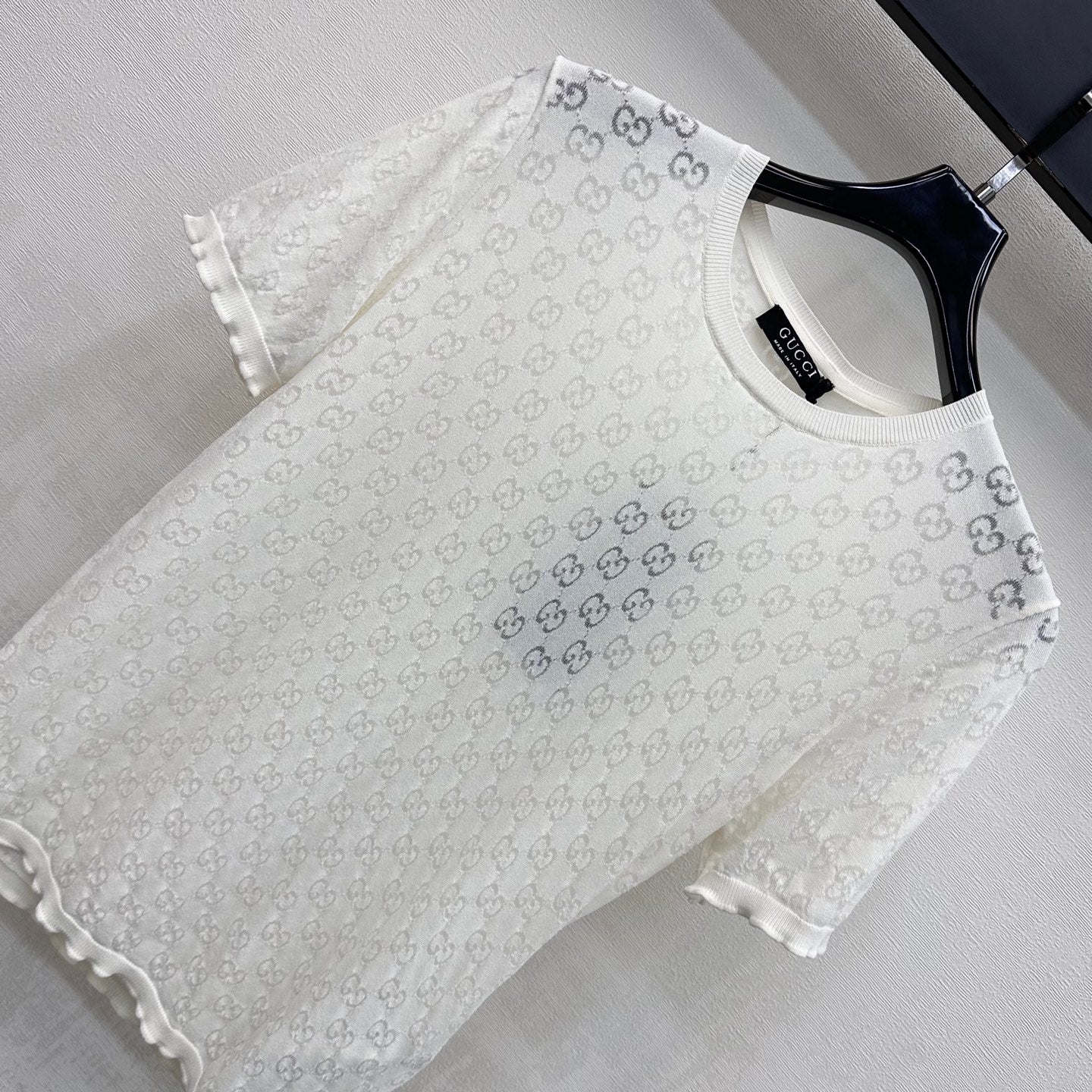 GG Devoré T-Shirt White Cotton 399744