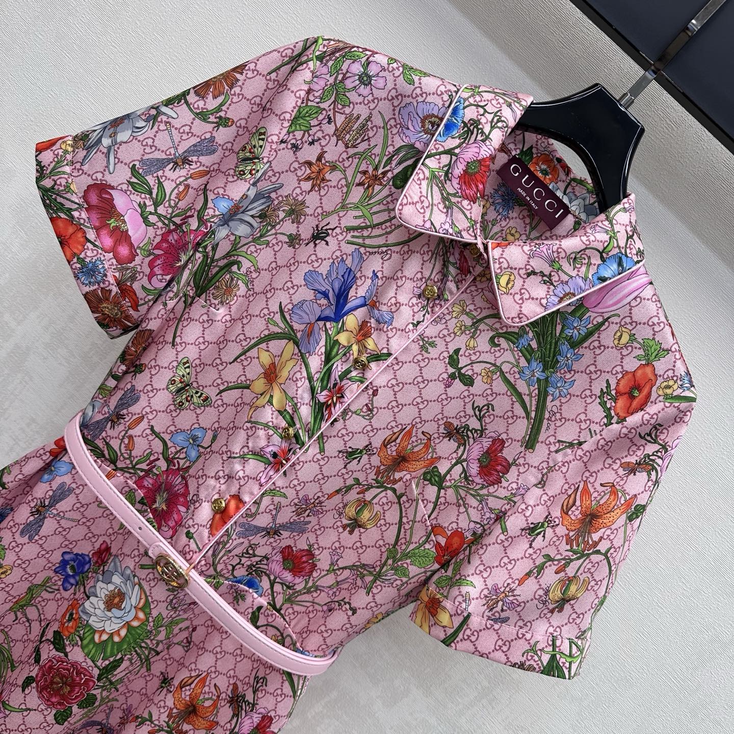GG 26s Printed Waistband Dress Pink Polyester 396589