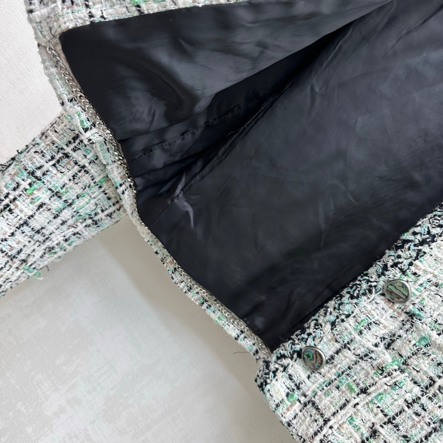 CC 26s Jacket White Black Green Tweed 407415