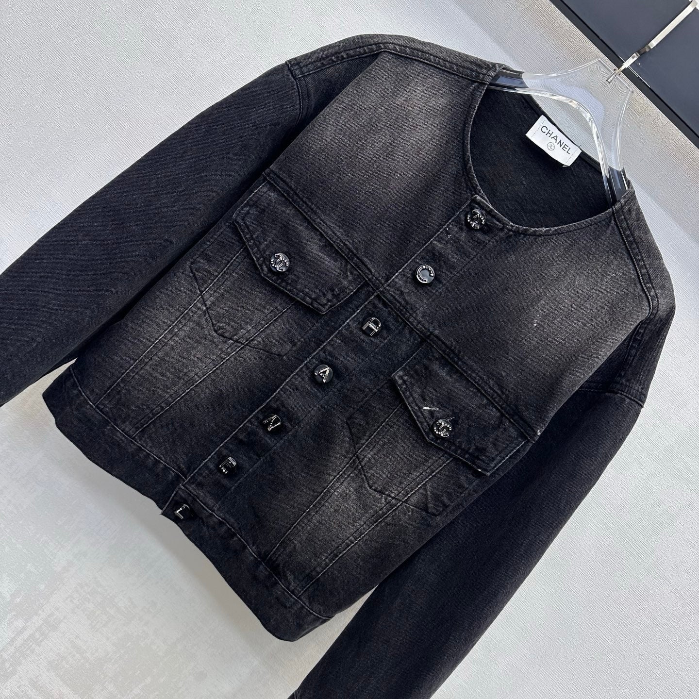 CC 26s Letter Button Jacket Dark Grey Denim 422630