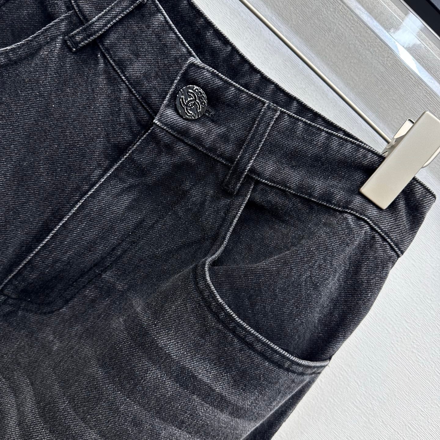 CC 26s Label Wide-Leg Jeans Dark Grey Denim 422629