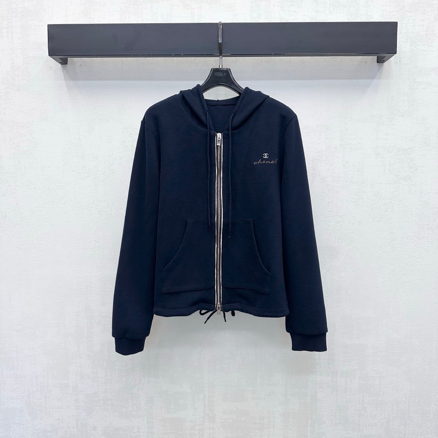 CC 26s Embroidered Hooded Cardigan Navy Blue Wool Polyester 422573