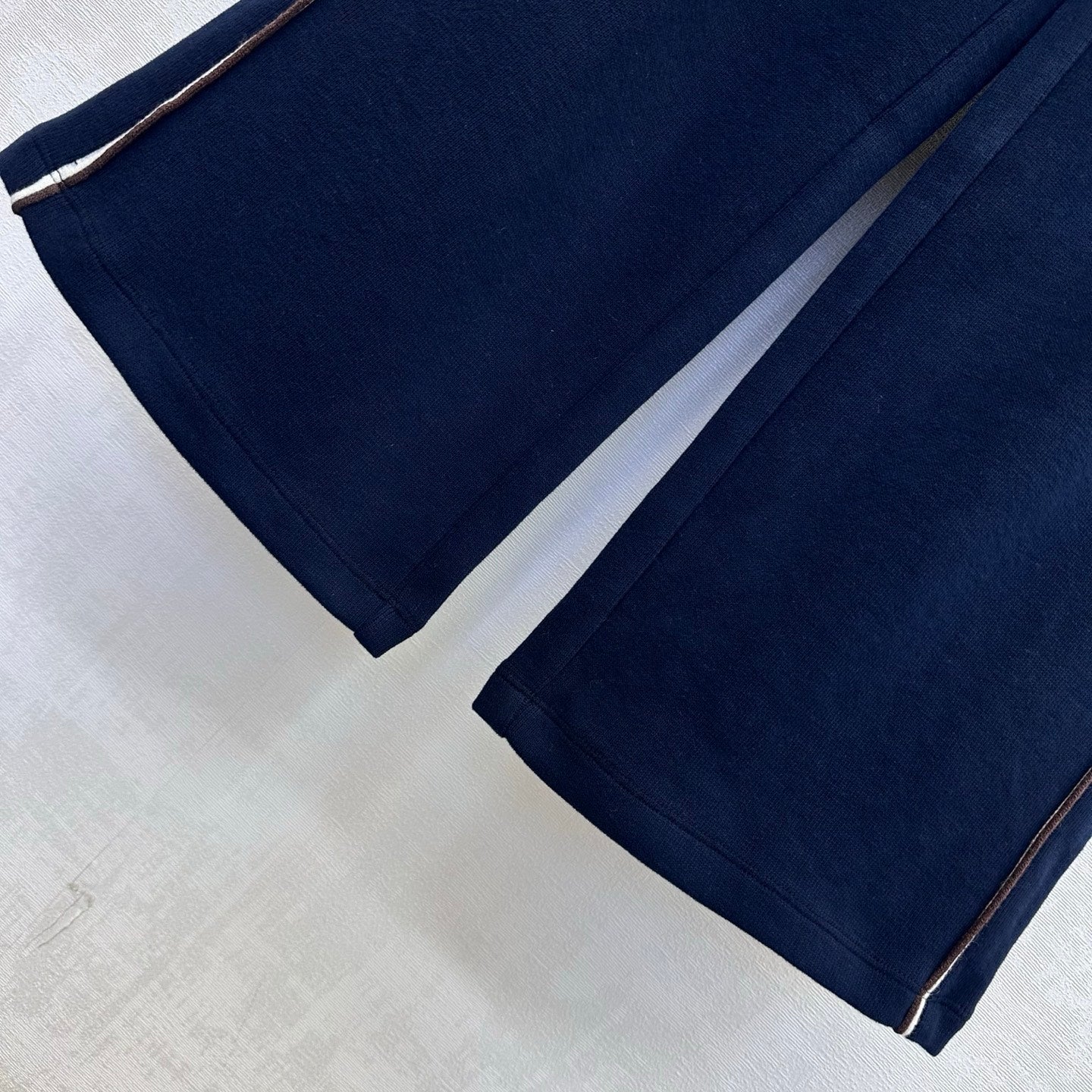 CC 26s Letter-Embroidered Trousers Navy Blue Wool Polyester 422572