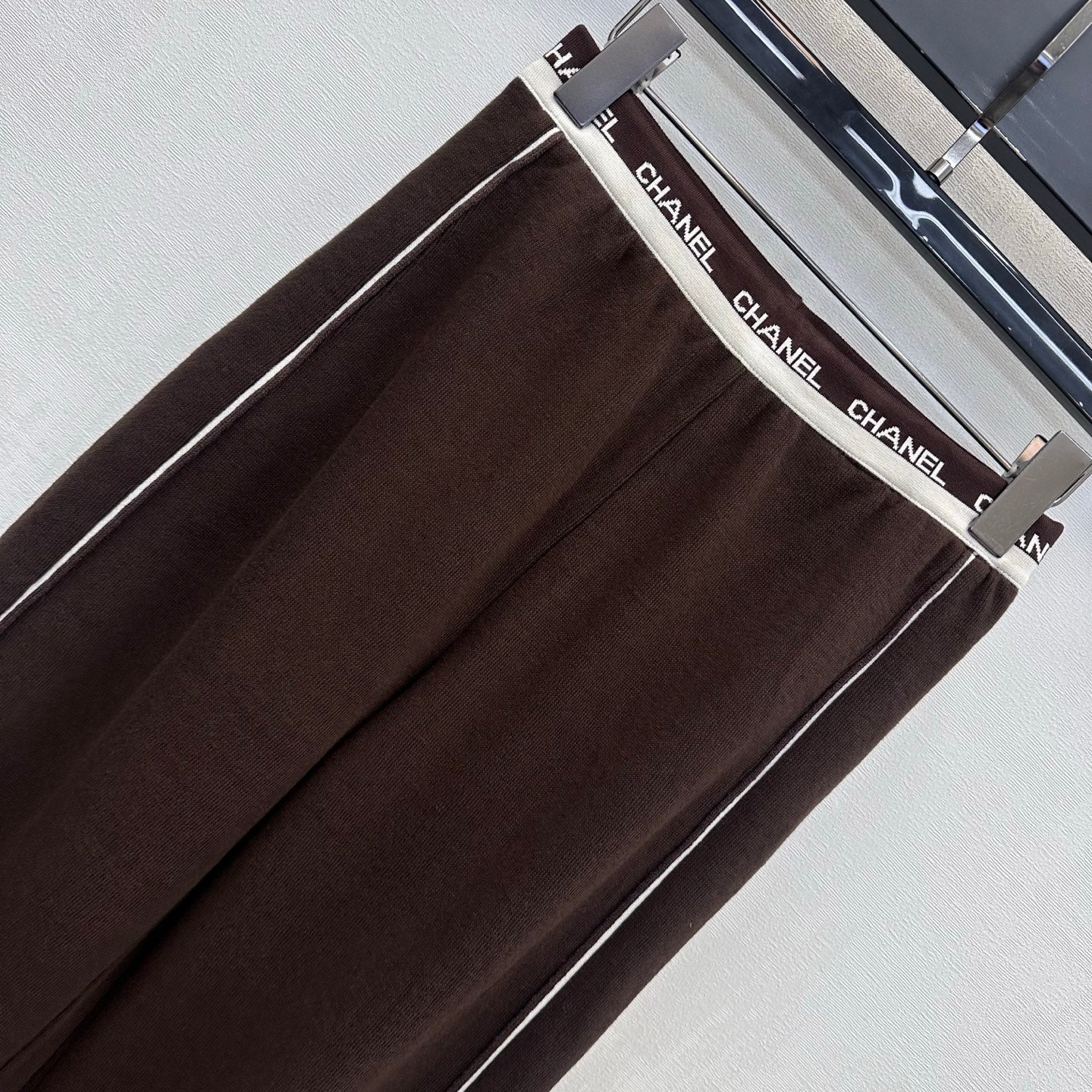 CC 26s Letter-Embroidered Trousers Brown Wool Polyester 422569