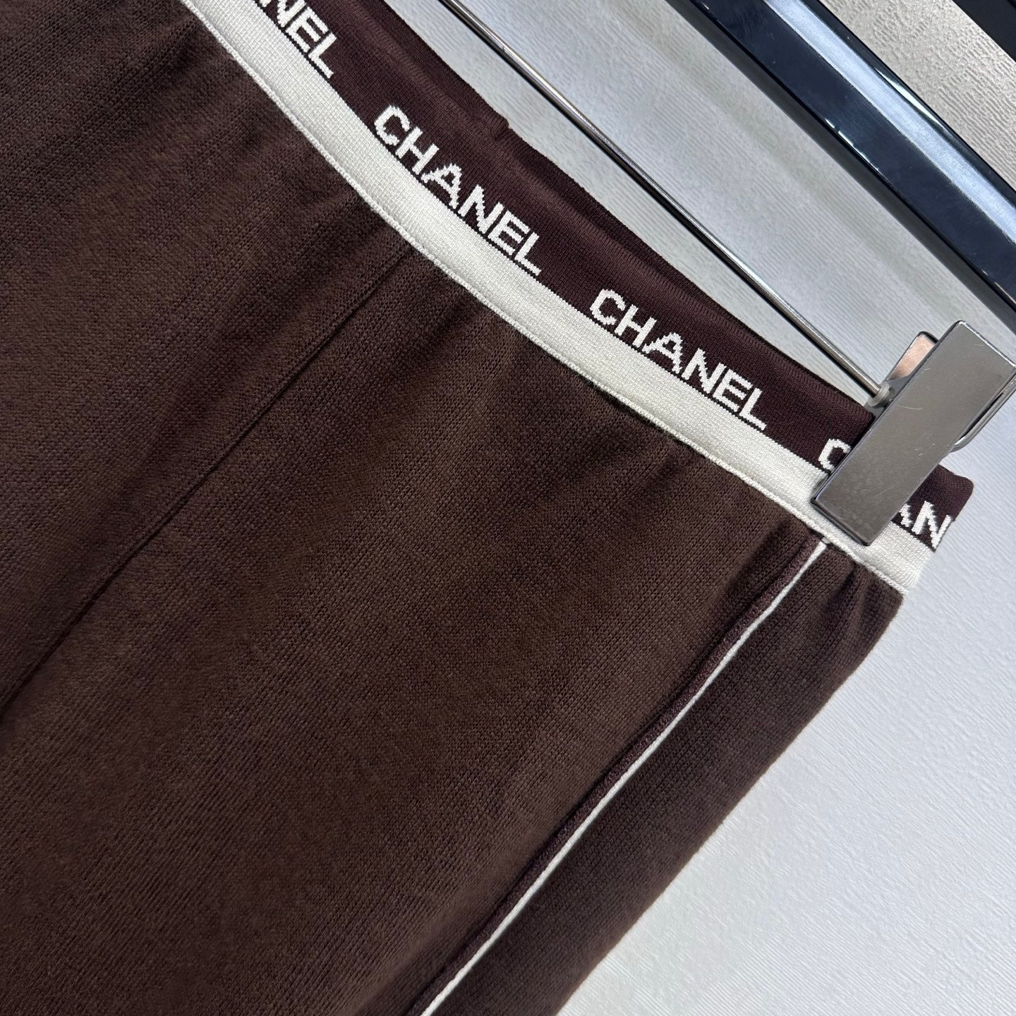 CC 26s Letter-Embroidered Trousers Brown Wool Polyester 422569