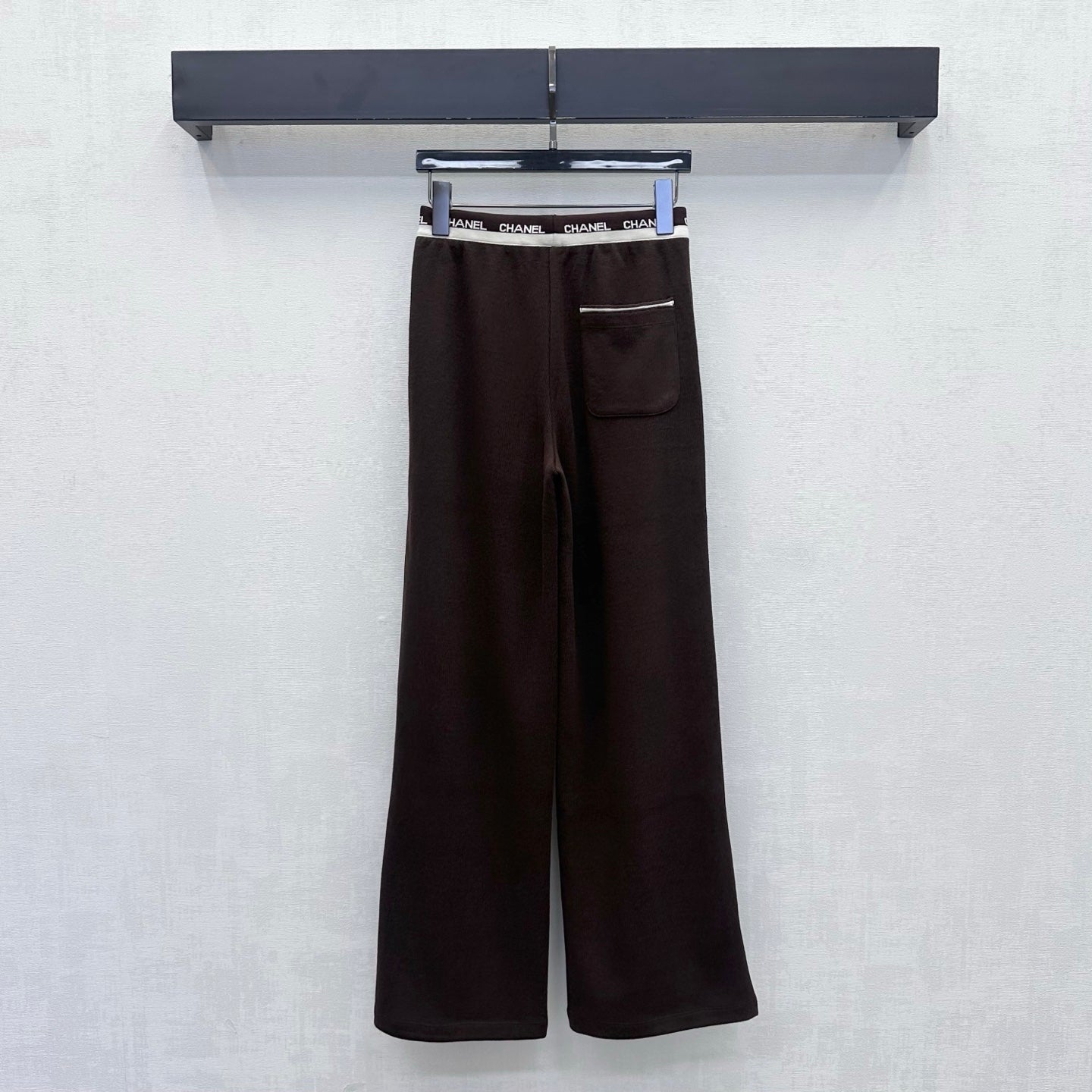 CC 26s Letter-Embroidered Trousers Brown Wool Polyester 422569