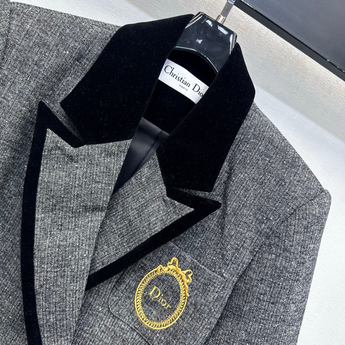 CD 26s Double Breasted Blazer Charcoal Cotton Wool 434140