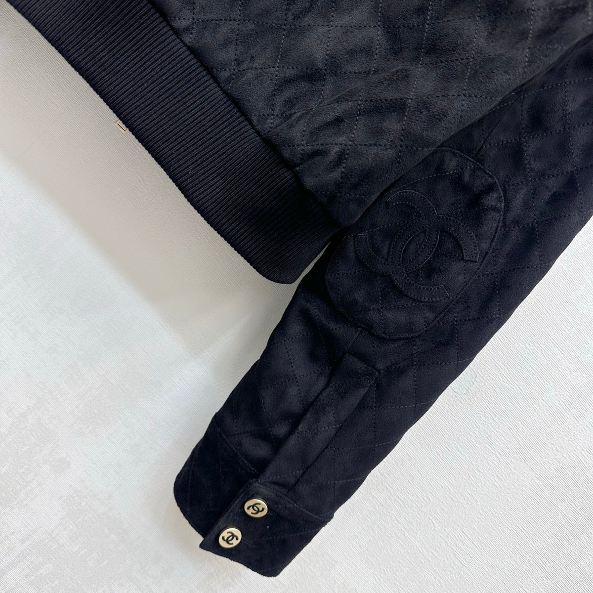CC Suede Zip Up Jacket Black Cotton 433927